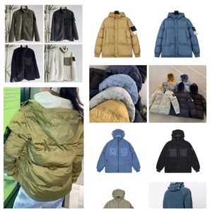 High version stone standing collar jacket, hooded jacket, sheep cake plush sweater jacket, men's and women's trendy style Down jacket