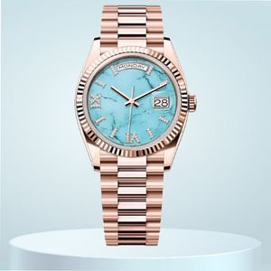 8205 Högkvalitativ rörelse Mens Watch 36mm 41mm Datejust Sapphire Waterproof Watch Women Elegant Luxurious Turquoise Dial Designer Watches Dhgates Watch Whit Box