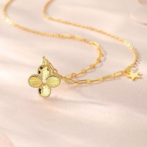 Fashion Necklaces 4 four leaf clover necklace S925 Necklaces seven color choker 12X12cm for women girl wedding Mothers Day Christmas jewelry