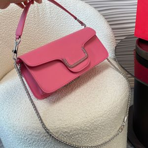 Borsa a tracolla gioiello Borsa con cristalli da donna Borsa a catena a tracolla Borsa con manico superiore Borsa con patta Borsa firmata Strass Face Hardware Borsa da pranzo di lusso in pelle nappa