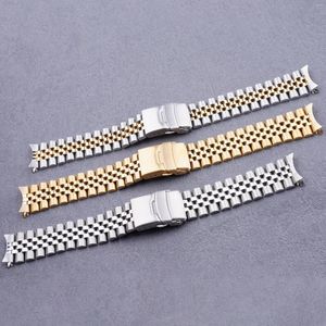 Watch Bands Rolamy 19mm Steel Band Hollow Curved End Solid Scule Links Bracelet for 5 SNXS73K1 SNXS75 SNXS77 SNXS79K1 SNX79J1