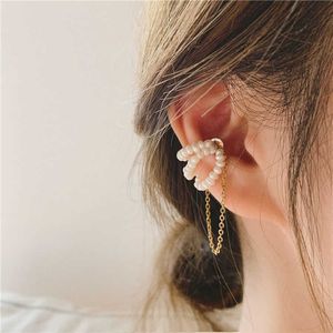 New Pearl Hole Free Tassel Ear Clips with Korean Fashion Design Advanced Sense Super Immortal Absorbing Iron Magnetic Earbone Clip Earrings