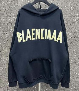 Erkekler artı boyutu dış giyim yeni vintage çamur boyalı harfler için hoodie çiftler için rahat gevşek takma kazak