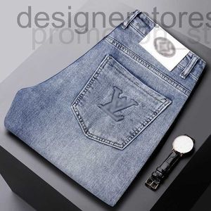 Mäns jeans designer broderade tryckta jeans mäns vår nya trend smala byxor mode p9qs 11s2