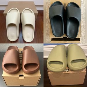 With Box Slippers Sandals Slides Men Women Pure Blue Orange Green Sand Black Restock Bone White Onyx Slide Sandals Big Size US 13 14 15