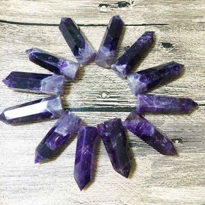 Ожерелья с подвесками Восточно-Китайское море Натуральный фиолетовый кристалл Одноострая колонна Мечта Аметист Минеральный образец Офисный орнамент Происхождение Dhqf1