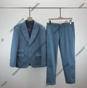 24SS Męskie garnitury Blazery Western Clothing Designer Men Logo Jacquard Blazer Autumn Luksusowy płaszcz oderwany w Slim Fit Lett Patchwork Dress Dress Suit Pants