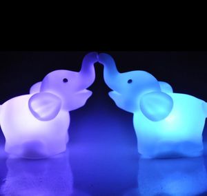 Hem dekoration ljus nytt mode söt elefant form färg byte led nattljus lampa bröllop fest dekor6499468