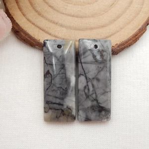 Lösa ädelstenar semiprecious ädelstenar picasso jasper handgjorda örhängen charms smycken par 30x12x5mm8g