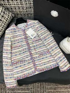 Women's Jackets designer 23 PRE Autumn New A Little Fragrant Style Celebrity Camellia Blossom Thick Tweed Colorful Loose Slim Coat RZCT R5CB