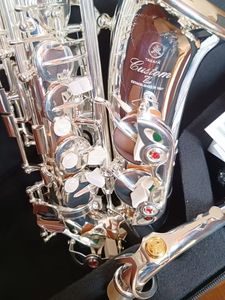 Silver Alto Saxophone Yas -82Z Japan Brand Woodwind Sax E -Flat Super Musical Instrument med professionell leverans Sax munstycke gåva
