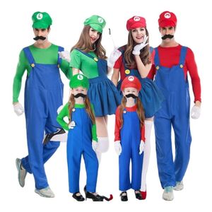 Halloween Costume Women Designer Cosplay Costume Halloween Mary Cosplay Game Costume Group Stage Performance Costume Plumber Strap Pants Parent-child Clothing