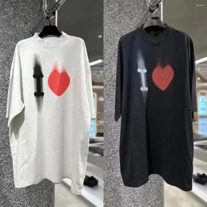 女性用Tシャツ2023スプリング刺繍ロゴ印刷壊れた穴リッピング女性男性ティーヒップホップ特大のカジュアルコットンシャツ1