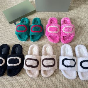 Designer Sandal Women Slipper Suede Slippers Strip Sandals Fur Slide Furry Slides Winter Shoe