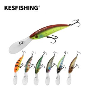 Yemler Kesfishing sert yem 90mm 16g Kalite Yüzen Minnow Yıkıcı Derinlik 075m Jerskbait Hooks Pesca Balıkçılık Cazibesi Mücadelesi 231023