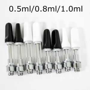 0.5ml 0.8ml 1.0ml Ceramic Cartridge 510 Thread Atomizer 2.0mm Thick Oil Holes Carts Empty Pen TH205 Carts Foam Tray Packaging OEM service Available