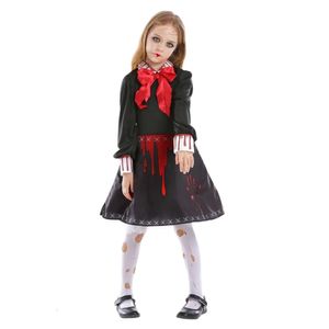 ハロウィーンコスチューム女性デザイナーコスプレコスチュームハロウィーンパーティー親子おかしな人形の子供用赤いプリントドレスハロウィーンコスチューム