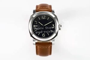 44mm Men's Watch Men Pam Watches Mechanical Hand Winde 111 Black Luminous Dive Brown Leather Transparent Back Officine 2813 Movement Mens Wristwatches