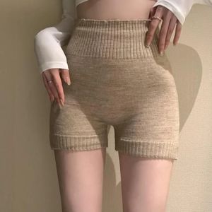 Skirts High Waist Short 's Winter Knit Warm Belly Seamless Bottom Tight Soft Stretch Solid Color Safety Pants 231023