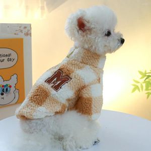 犬のアパレル秋と冬のペットの服ファッション格子縞のセーター小さなミディアムサイズの温かいコートチワワパーカーヨークシャープードル