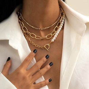 ペンダントネックレスビンテージデザイナージルコン模倣女性用真珠のネックレスゴールド/シルバーカラージュエリーパーティーアクセサリーギフト