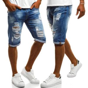 Jeans masculinos homens shorts buraco cintura alta calça magro verão casual roupas masculinas grande venda destruir lavado calças jeans curto