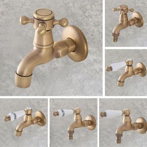 Bathroom Sink Faucets Antique Brass Wall Mount Mop Pool Faucet /Garden Water Tap / Laundry Taps Washing Machine Mzh303