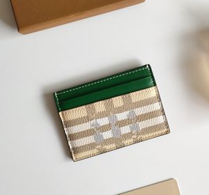 Klasik Değişim Kredi Kartı Çanta Para Çantası Tasarımcı Cüzdan Kontrol Edilmiş Deri Banka Kartı Çantası Cüzdan Çanta Kutusu # 10010