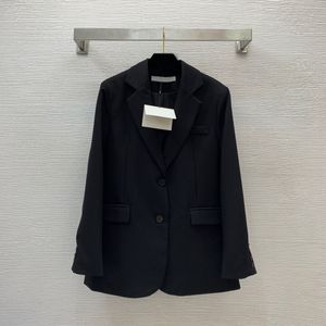 Cappotto Giacche Manica lunga Collo con risvolto Nero Bottoni di alta qualità Moda Abbigliamento da donna