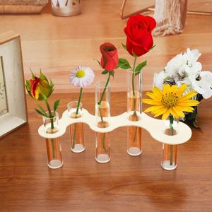 Vases Desktop Clear Glass Vase Sturdy Simple And Flexible White Acrylic High Quality Easy To Assemble