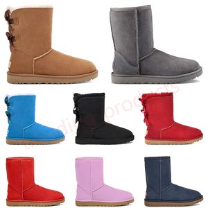 Kadın tasarımcı klasik og ultra mini botlar kadın patik bailey bow furfy kar kış avustralya bagaj hardal tohumu bulanık tazz terlikler Tasman Slip-on ayakkabı