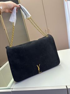 Borsa tote Jamie in pelle scamosciata Borse per la spesa con tracolla a catena sotto le ascelle Borse trapuntate Hobo Borsa a mano di grande capacità Borse da donna semplici Flip alla moda