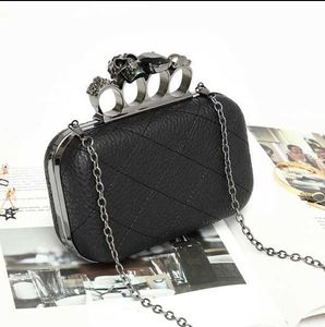 evening Bag Skull Head Ring Chain Small Bag One Shoulder Diagonal Straddle Bag 1153 231015