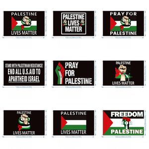 Bandiera palestinese 3x5 Bandiera personalizzata Decorazione esterna 150x90 cm Bandiere libere della Palestina