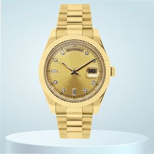 Mechanical Automation Mens Watch Watches 8205 Ruch Pure Golden Kolor Watche Watchy 36 mm 41 mm szklany dzień data