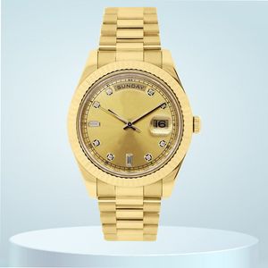 Orologi da uomo di design con automazione meccanica orologi 8205 movimento Orologi da donna in puro colore dorato 36mm 41mm Vetro zaffiro giorno data cinturino in acciaio inossidabile di lusso