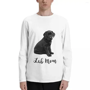 Herren Polos Black Lab - Mom Langarm T-Shirts Jungen Weiße T-Shirts Kawaii Kleidung Herren Baumwolle