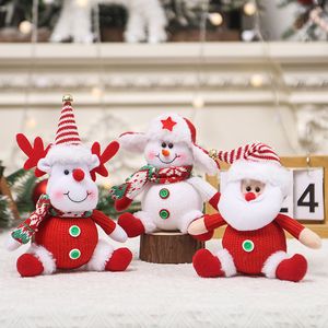 Decorações de natal cartoon velho boneca boneco de neve boneca pingente de árvore de natal
