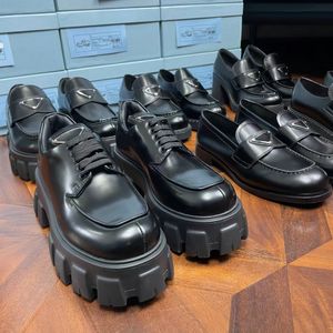 Designer mocassins monolith sapatos casuais marca triângulo p engrenagem plataforma mocassim para mulher clássico cloudbust sapato de couro genuíno chunky preto branco brilhante tênis