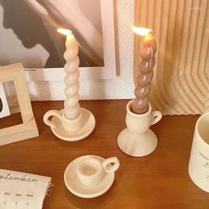 Candle Holders Nordic Style Small Fresh Ceramic Candlestick Home Atmosphere Manufacturing Stay Living Room Table Decoration