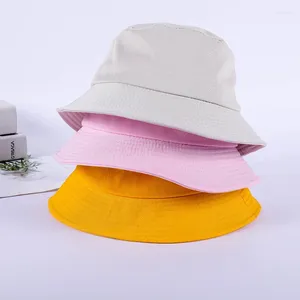 Berretti Solido Cappello Panama Per Uomo Donna Colore puro Semplice Berretto Hip Hop Nero Bianco Rosa Giallo Viola Beige Cappelli a secchiello per protezione solare YY169