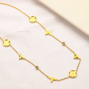 Never Fading 18k Gold Plated Luxury Designer Pendants Necklaces Crystal Stainless Steel Letter Choker Pendant Necklace Chain Jewelry Accessories Gifts 1917