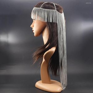 Заколки для волос в стиле панк, ювелирные изделия на голову, алюминиевые головные уборы с длинной кисточкой, роскошные маскарадные украшения для женщин