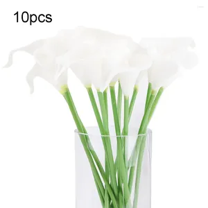 Dekorative Blumen 10 Stück künstliche Calla-Lilien-Fälschungsblumen für Heimdekoration, Hochzeit, Brautstrauß, Tisch, mehrfarbige Dekoration