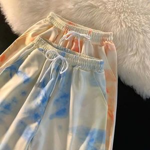 Herren Shorts Tie-Dye Kurze Hosen Sommer Lose Lässige Hip Hop Medium Ins GYM Freizeit Übergroße Y2K American Tide