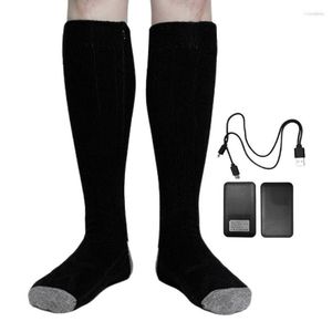 Sports Socks Women Outdoor Ski Electric uppvärmd med 4000mAh Uppladdningsbar batteridriven 3 Tempinställningar Vinterfot varmare