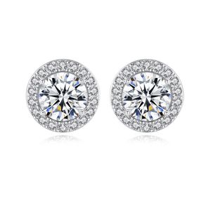 유럽 ​​브랜드 Moissanite Jewelry Stud Women Classic 2024 지르콘 귀걸이 여성 약혼 결혼식 파티 발렌타인 데이 선물을위한 보석