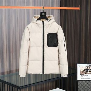 piumino da uomo piumini con cappuccio designer stile classico grigio all'interno capispalla da uomo fascia da braccio ricamata cappotti invernali W545