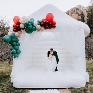 commercial Inflatable White Dome Bounce House jumper with blower Bounce jumping bed Bouncy Castle for Wedding Birthday Party