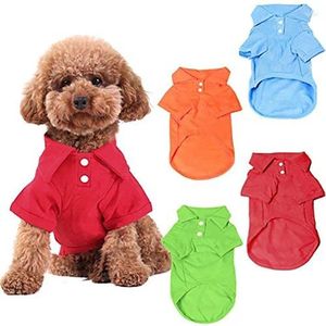 犬アパレルキャンディーカラーかわいいペット子犬ポロカラーシャツ小猫服ファッションベストコスチュームテディTシャツXS-XL